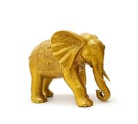 MotiveTech Figurine D'éléphant En Laiton Fétiche Statuette d’éléphant Vintage pour Collectionneurs, Salon, Étagère, 17cm X 10cm X 13cm, Éléphant À Motif JY Absorbant L Eau 8 Pouces Trompe Courbée