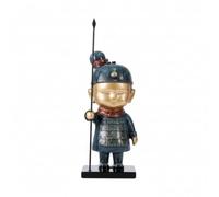 MotiveTech Figurine Guerrier en Terre Cuisson Support Décorative Figurine Guerrier en Terre Cuisson Compact Statute Lance pr Bibliothèque, Droit