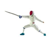 MotiveTech Figurine Miniature Modèle D'Escrimeur Personnage de Jeu Statuette de Collection Poupée En Résine pour Mise En Page de Scène Adapté pour Les Amateurs, Blanc avant