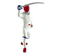MotiveTech Figurine Miniature Modèle D'Escrimeur Personnage de Jeu Statuette de Collection Poupée En Résine pour Mise En Page de Scène Adapté pour Les Amateurs, Défense Blanche