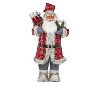 MotiveTech Figurine Père Noël Statuette Debout Ornement de Centre de Table Poupée Artisanale en Matériau Solide Adaptée à La Décoration Intérieure Cheminée Salon, 60 cm