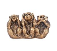 MotiveTech Figurines de Singes « Voir, Entendre, Dire », Sculptures de Singes Décoratives, Statues de Singes pour Un Cadeau Mémorable, Bronze