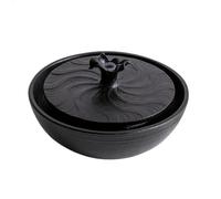 MotiveTech Fontaine à Eau en Céramique Émaillée Compact Fontaine Table en Céramique Apaint pr Propriétaires D', Noir Mat
