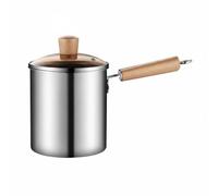 MotiveTech Friteuse en Acier Inoxydable 304 Friteuse Casserole Marmite Poêle Corps Compact Polyvalent pour Soupe Nouilles Légumes Frits Base Antidérapante
