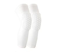 MotiveTech Genouillère Antidérapant, Blanc - Deux Pièces, size to 6 | Anti-Collision, Manchon Jambe avec Protection Genou, pour Basketball, Enfants