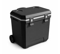 MotiveTech Glacière à roulettes Robuste Glacière à roulettes Isolée Refroidisseur avec Poignée Télescopique pour Campeurs, Familles, Pique-Nique, Gris Foncé, 24QT+Trolley avec Roues