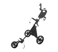 MotiveTech Golf Chariot Poussoir Trois Roues Chariot Golf Pliant Portable Poignée Ergonomique Porte-Parapluie Rangement Pratique Alliage Aluminium Léger et Caout, Noir