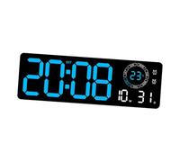 MotiveTech Grande Horloge Murale Numérique Rectangulaire avec 2 Alarmes, Grand écran LED, Moderne, Idéale pour Une Bibliothèque, Un Bureau, Un Salon Ou Une Salle, lumière bleue
