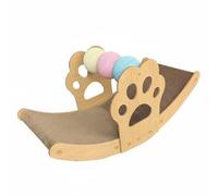 MotiveTech Griffoir Canapé Grattoir Lounger Rocking en Carton Surface de Grattage Épaisse Soutien du Corps pour Siestes Longues Divertit et Occupe Les Chatons, Balle Colorée