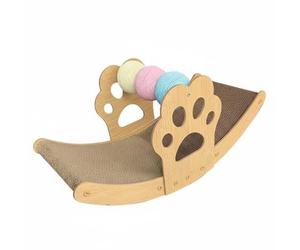 MotiveTech Griffoir Canapé Grattoir Lounger Rocking en Carton Surface de Grattage Épaisse Soutien du Corps pour Siestes Longues Divertit et Occupe Les Chatons, Balle Colorée