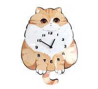 MotiveTech Horloge Murale à Pendule avec Queue Qui Remue, Horloge Murale Décorative, Motif Chat Mignon, Créative, pour Chambre, Salon, Cuisine, Bureau