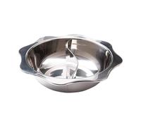 MotiveTech Hotpot Pot Double Compartiment En Acier Inoxydable Casserole avec Séparateur pour Soupe Shabu Shabu Mandarine Ustensile de Cuisson Adapté à Cu, L
