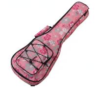 MotiveTech Housse Ukulélé Rembourrée Réglables Housse Imperméable Sacoche pour Déplacement, Répétitions, Fleurs Roses, 26 Pouces 65-68cm