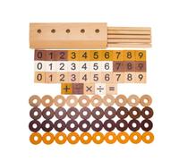 MotiveTech Jeu Calcul Bois Éducatif Numéros Noir Compteur Manuel Jeu Comptage Bois pour Classe