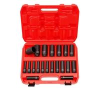 MotiveTech Jeu de Douilles à Chocs Coffret Douilles Embouts Cliquet Sélection Complète pour Écrous et Boulons Adapté au Garage, Jeu De Douilles À Chocs Torx 20 Pièces 8-32 Mm