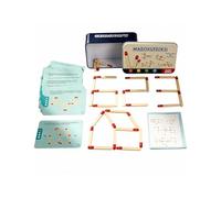 MotiveTech Jeu de Logique pour Enfants Jeu de Raisonnement Manipulation de Bâtonnets Rouges Cartes de Figures Étapes Guidées Coffret Fer pour Organisation et