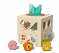 MotiveTech Jeu Éducatif Enfant Bloc Formes Éducatif Cube d'Activité Trieur de Formes Boîte Sensorielle Bois Caoutchouc et MDF Dépôt par et Tri Coloré Exploration