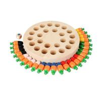 MotiveTech Jeu Mémoire Dés Pions Sensoriel Jeu Mémoire en Bois Plateau Rond Compact pr Activités Préscolaires , Style B