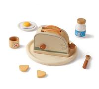 MotiveTech Jouet Cuisine Table Portable Cuisine en Bois Jouet Dinette pour Tout-Petits , Grille-Pain