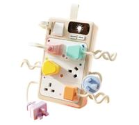 MotiveTech Jouet D'imitation avec Prises Interactif Tableau D'activités avec Interrupteurs Coordination Œil-Main Jouet Motricité Fine pour Crèche, Basic Normal Battery