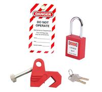 MotiveTech Kit de consignation et d'étiquetage pour disjoncteur, comprenant un verrou et des clés pour dispositif de verrouillage de maintenance