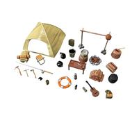 MotiveTech Kit de Tente de Camping Miniature Au 1/64e, Minuscule, pour Accessoires de Photographie de Micro-