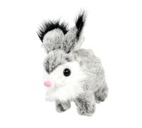 MotiveTech Lapin Électronique Peluche Lapin Jouet Animé Interactif Oreilles Mobiles Doux Bruit Éducatif Adapté pour Enfants Événement Salon, Gris Blanc