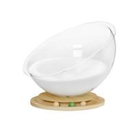 MotiveTech Lit Capsule Spatiale pour Chat Robuste Facile à Nettoyer, Petit, Capsule Spatiale avec Plateau Tournant + Coussin Bois Massif