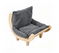 MotiveTech Lit Griffoir pour Chat Surface Coussin Moelleux Bois et Corde Forme Courbée pour Gratter et Se Reposer Convient pour Cadeaux Maison Salon Chambre, Gris
