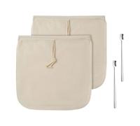 MotiveTech Lot de 2 Sachets à Café Infusé à Froid Réutilisables En Coton avec Cuillèr