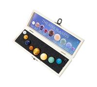 MotiveTech Lot de 9 boules de cristal de neuf planètes dans le système solaire avec boîte en bois, système solaire