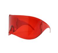 MotiveTech Lunettes de Soleil Surdimensionnées sans Monture Mode Tendance Lunettes de Cyclisme Légères Matériau PC pour Adultes Convenant pour Randonnée Ville, Rouge