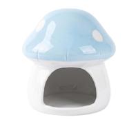 MotiveTech Maison en Céramique pour Hamster, en Forme de Champignon, Design Cartoon pour Petits Animaux, Idéale pour Les Hamsters Nains, Les Souris, Les E, Bleu