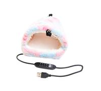 MotiveTech Maison Hamster Refuge Lit Suspendu Doux Chauffant Alimenté USB Tissu Velours pour Petite Faune Installation dans Cage et Habitat Adaptée à La Décorati, Pink M