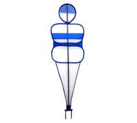 MotiveTech Mannequin d'Entraînement au Football Cible de Figure de Obstacle de en Fer et Maille avec Piquet au Sol pour Position Stable Adapté, White Blue