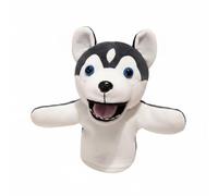 MotiveTech Marionnette pour Enfants Marionnette à Main Peluche Jouet Éducatif Rôle Animal Conte Interaction Parent Enfant Favorise Langage et Socialisation, Noir, Blanc, Bleu, Husky