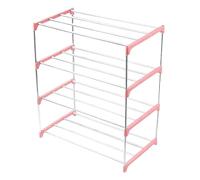 MotiveTech Meuble à Chaussures Rangement Étagère Polyvalente Structure Stable Grande Capacité en Matériaux Durables Adapté pour Famille Nombreuse Appartement, Rose à 4 Couches, 43 Cm X 26 Cm X 55