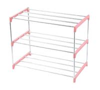 MotiveTech Meuble à Chaussures Rangement Étagère Polyvalente Structure Stable Grande Capacité en Matériaux Durables Adapté pour Famille Nombreuse Appartement, Rose à 3 Couches, 43 Cm X 26 Cm X 38