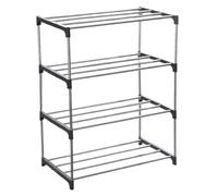 MotiveTech Meuble à Chaussures Rangement Étagère Polyvalente Structure Stable Grande Capacité en Matériaux Durables Adapté pour Famille Nombreuse Appartement, Noir à 4 Couches, 43 Cm X 26 Cm X 55