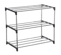 MotiveTech Meuble à Chaussures Rangement Étagère Polyvalente Structure Stable Grande Capacité en Matériaux Durables Adapté pour Famille Nombreuse Appartement, 3 Couches Noir, 43 Cm X 26 Cm X 38