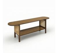 MotiveTech Meuble TV en Bambou Bas Meuble TV avec Cannage Polyvalent Console avec Étagère pour Salon