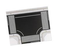 MotiveTech Miniature Intersection Modèle Rue Croisée Car Micro Route Trottoir PP pour Architecture Décor Urbain Adapté Scène Garage Maison Poupée, 28cmx23cm