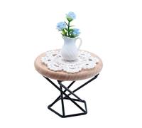 MotiveTech Mobilier Miniature pour Maison de Poupée à L'échelle 1:12 : Ensemble Table D'appoint et Vase, Ornement Fait Main, Accessoire Photo, Accessoire
