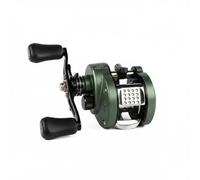 MotiveTech Moulinet de Pêche Robuste en Métal CNC Engrenages en Laiton Système de Frein de Douze Kg Adapté à la Pêche en Eau Douce et Eau Salée, GK30 Vert Foncé Gaucher