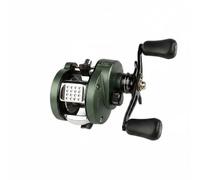 MotiveTech Moulinet de Pêche Robuste en Métal CNC Engrenages en Laiton Système de Frein de Douze Kg Adapté à la Pêche en Eau Douce et Eau Salée, GK30 Vert Foncé Droitier