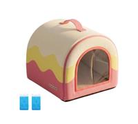 MotiveTech Niche avec Poignée Rafraîchissant Maison Isolant Abri pour Chats, Salon, Déplacement, Rose Goyave, L