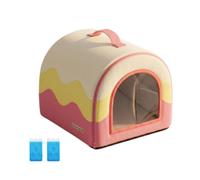 MotiveTech Niche avec Poignée Rafraîchissant Maison Isolant Abri pour Chats, Salon, Déplacement, Rose Goyave, M