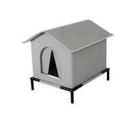 MotiveTech Niche D'extérieur pour Chats, Abri pour Chatons, Chaude, Résistante Aux Intempéries et Au Vent, Abri d'hiver, Gris, S