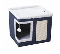 MotiveTech Niche pour Chat Pliable Lit Maison Cube Griffoir Refuge Multifonction Activité Structure Stable Qui Limite Le Balancement Montage Simple, Color to 2