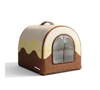 MotiveTech Niche Zippée en Rafraîchissant Cabane Rembourrée, Marron Chocolat, L